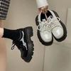 Women Spring Black Platform Flats Shoes Women Loafers Slip On Boat Shoes Designer Casual Leather Oxfords