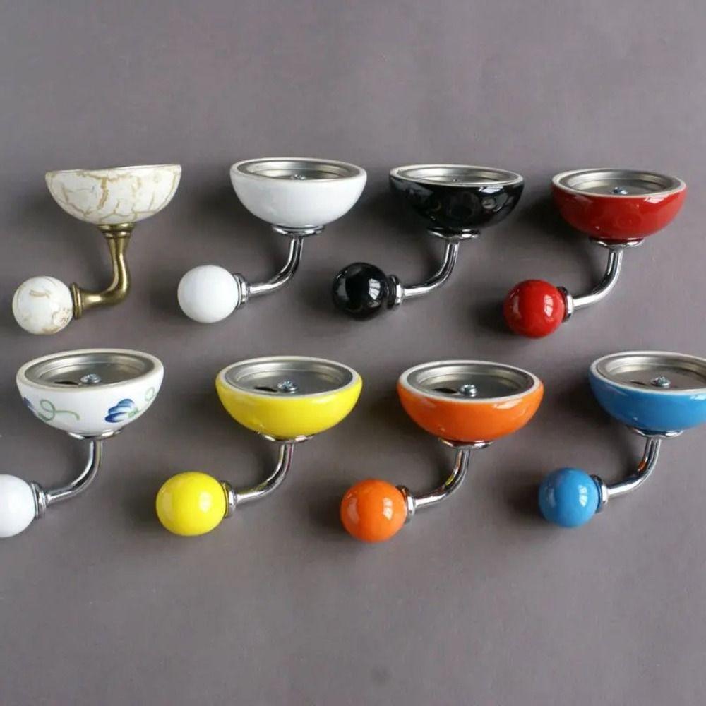 Zinc Zinc Zinc Alloy Ceramic Hooks Candy Colors Wall Hooks Robe Hook Storage Hooks  Keys