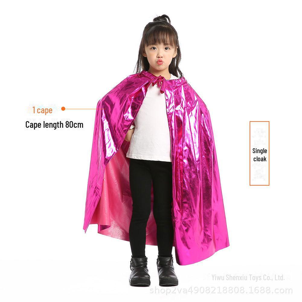 Детский плащ принцессы и короля на Хэллоуин - 80 см, ярко-золотой и серебряный