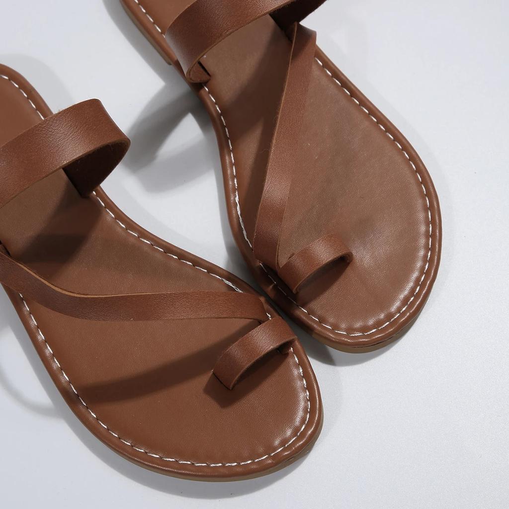 Модные женские минималистичные сандалии-шлепанцы 2024 года, новые модные сандалии на плоской подошве для лета, отдыха на пляже, отдыха, женская обувь, размер 36-43