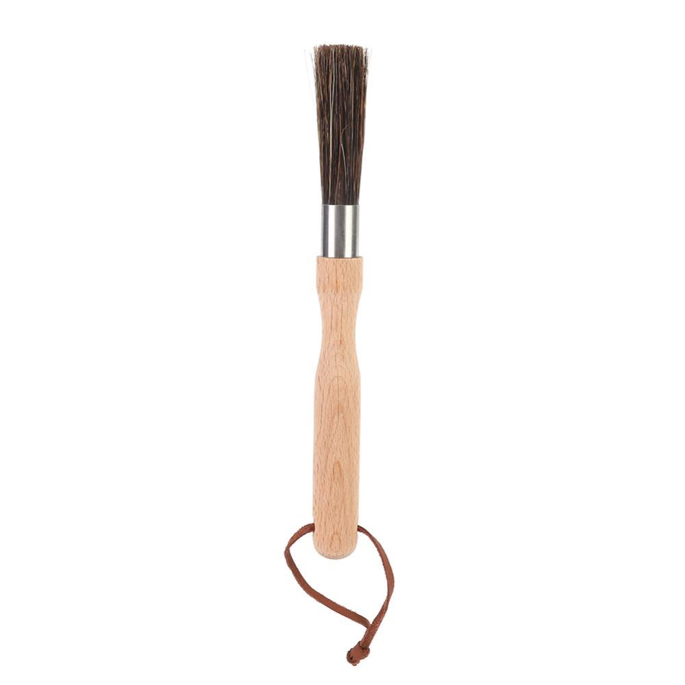 Wood Handle Coffee Machine Brush Stainless Steel Coffee Brush Accessories Coffee Grinder Cleaning