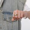Fade Geometric Faceted Ring for Men Stainless Steel Cut Finger Anillos Hip Hop Polygon Ring Jewelry Gifts for Couples