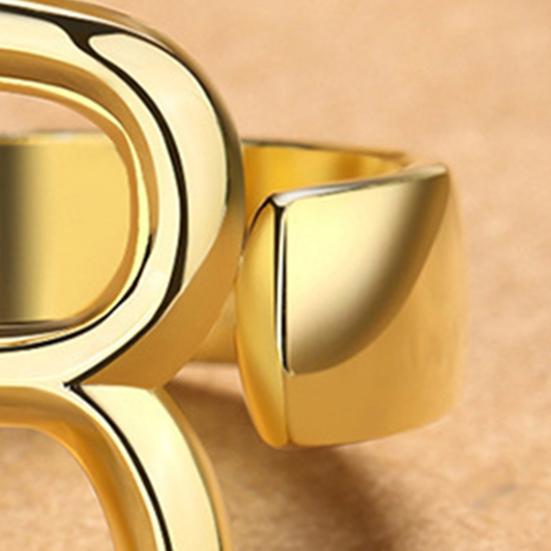 Кольцо с алфавитом, 26 английских букв, кольцо с регулируемым отверстием, золотое, полированное, легкое, из сплава, ювелирное украшение на палец для вечеринок и повседневного ношения