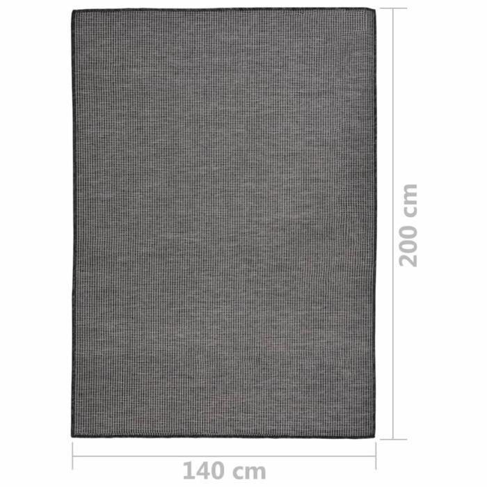 VidaXL Tapis à tissage plat d'extérieur 140x200 cm Gris
