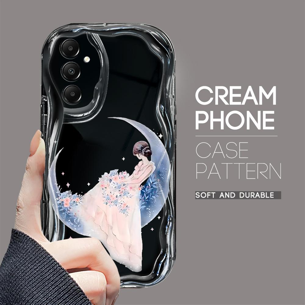 Милый мультяшный узор, кремовая текстура, мягкий силиконовый чехол с волнистыми краями, чехол для телефона Samsung