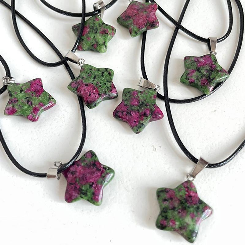 Модное ожерелье с подвеской в виде звезды из цветного камня, креативная универсальная ключичная цепочка-пентаграмма для женщин, праздничное ювелирное украшение, подарок