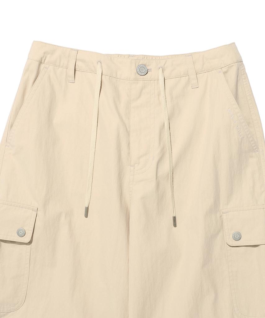 WACKY WILLY Women'S Cargo Parachute Pants Beige