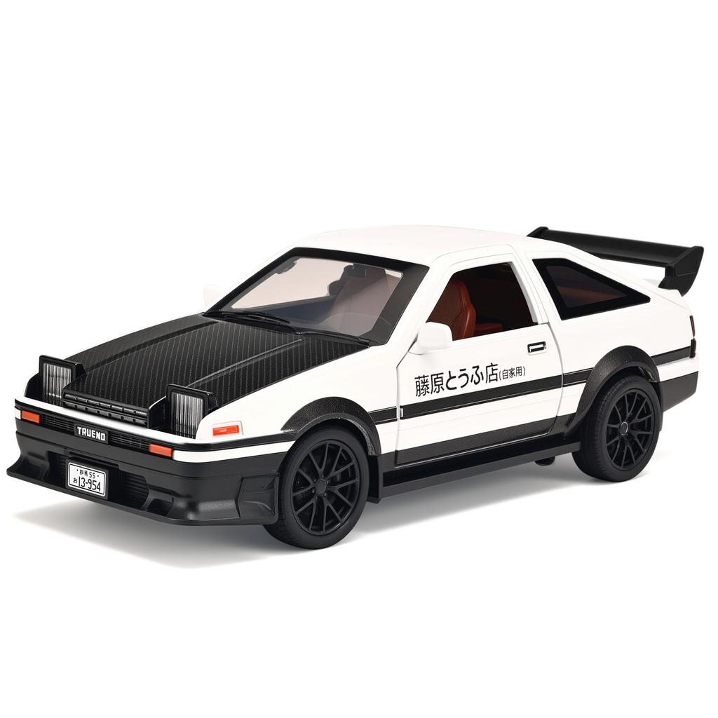 1/32 Toyota Initial D AE86 Функция дрифта Металлическая модель автомобиля Литьевые модели и игрушечные транспортные средства Металлическая модель автомобиля Звук и свет Коллекция Игрушка для детей