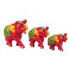 Слон из папье-маше, украшение для домашнего декора - красный (Набор из 3 шт.)