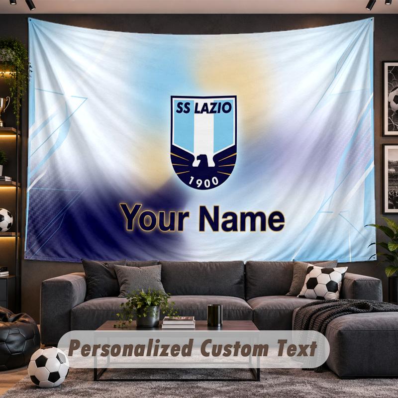 Lazio FC Personalized Tapestry Support Custom Name, Wall Art Home Decoration