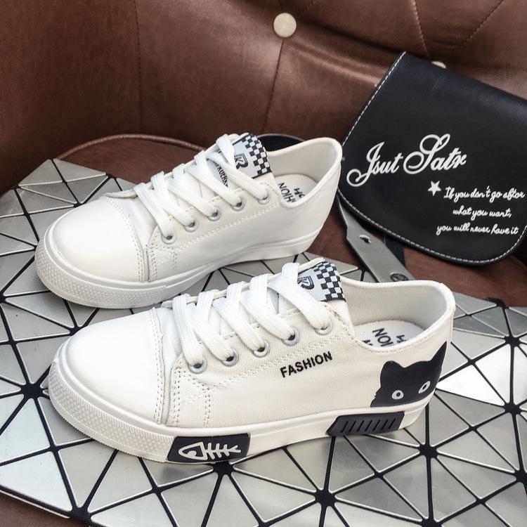 Милые женские парусиновые туфли, кроссовки на платформе, классические кроссовки на шнуровке, вулканизированная обувь для ходьбы на открытом воздухе, Tenis Zapatos De Mujer