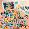Деревянная игрушка-веревка с бусинами в виде динозавра, детская DIY, раннее развитие, обучающие бусины, крупногабаритный строительный блок
