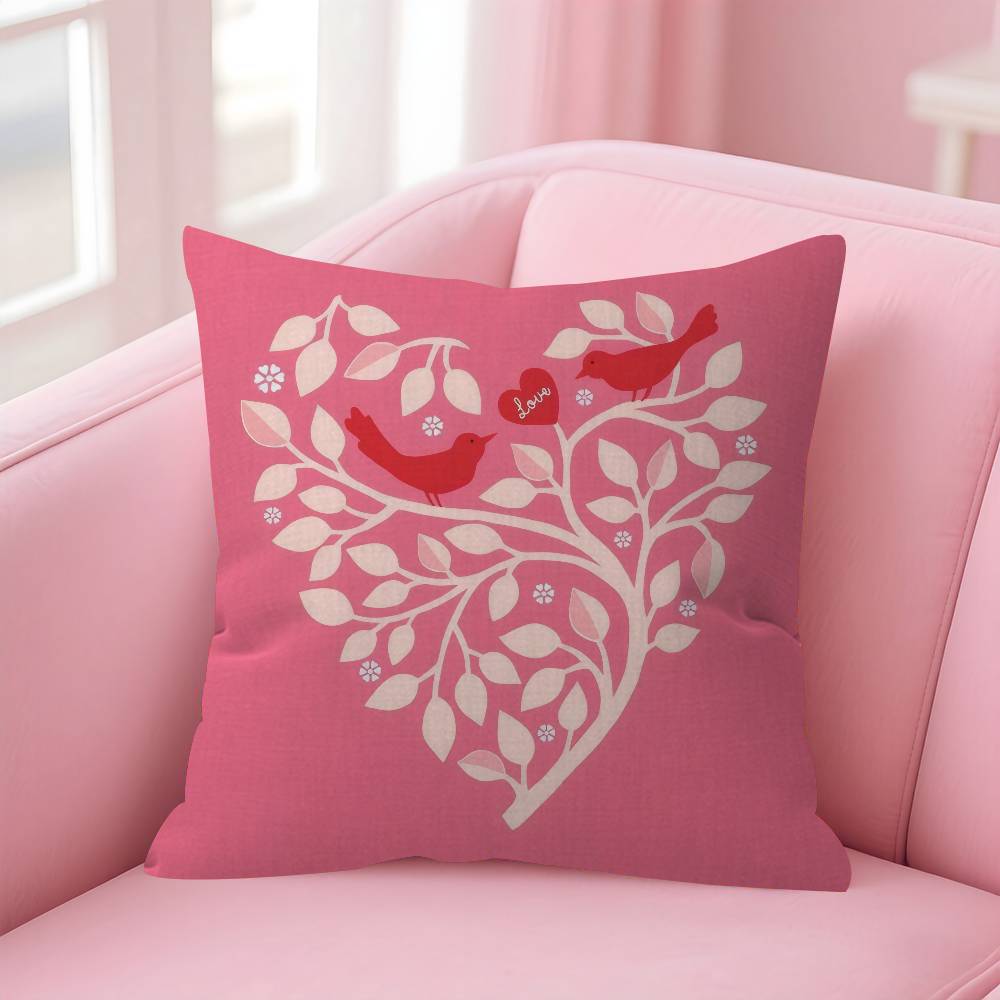 Anime Flower Love Double-Sided Printed Pillow Cover Short Plush Suitable Living Rooms Bedrooms Sofas Throw Cushion Cover