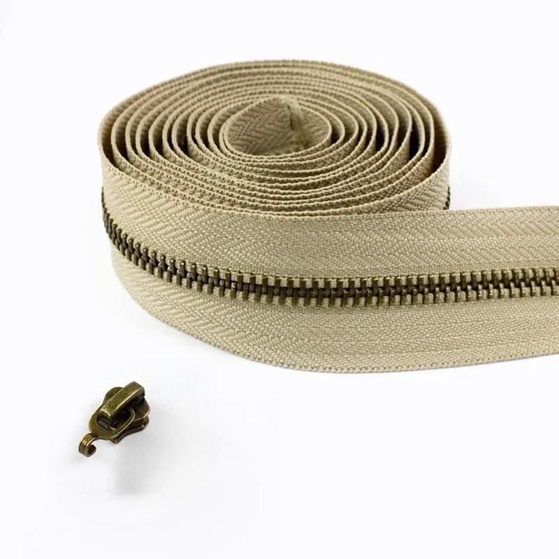 1/2/3/5M Meetee №5 Металлическая молния на катушке с бегунками для сумки, обуви, куртки, декоративная застежка-молния по метрам, DIY, ремонт, швейные аксессуары