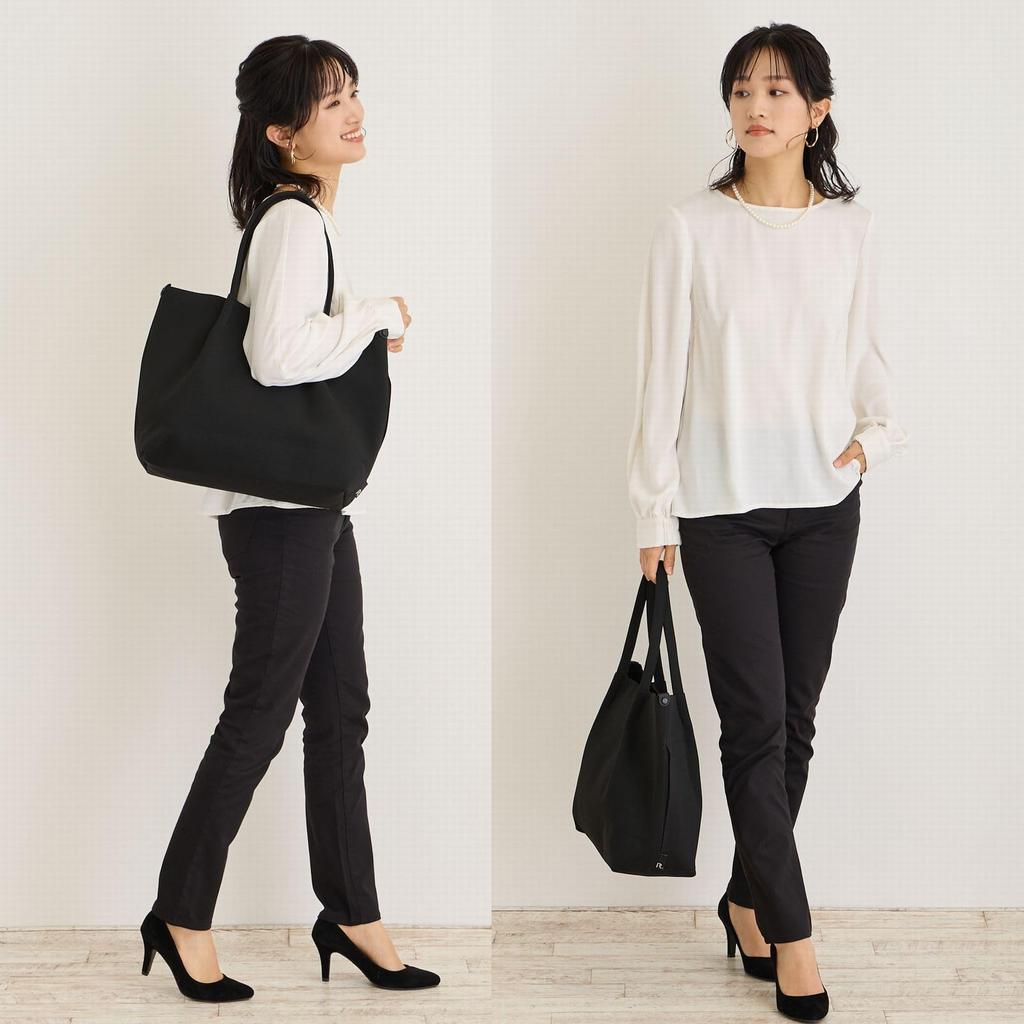 1145 Горизонтальная моющаяся сумка из трикотажного материала LT Medium [Rootote] Женская Ruful-A (02 Бежевый)