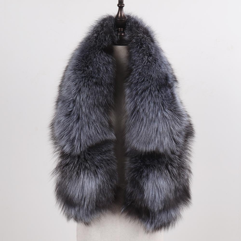 New Winter Lady Natural Luxury Real Fox Fur Scarf Shawl Full Pelt Warm Soft Genuine Fox Fur Scarves Women Real Fur Muffler