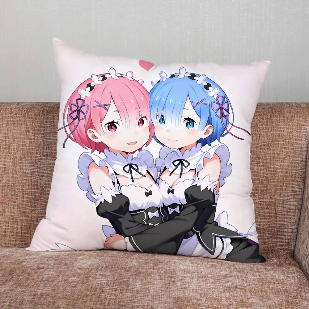 R-Re Zero Anime Pillow Case Pillowcase Home Sofa Cushions Car Cushions Pillowcover Office Pillowshell Pillow