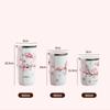 Layer Stainless Steel Insulated Cherry Blossom Thermos Cup Coffee Tumbler Vacuum Flask Water Bottle