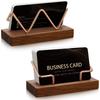 Solid Wood Business Card Box Durable Card Display Stand Premium Business Card Holder  Desktop