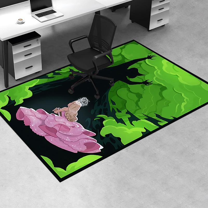 PrincessWicked Pattern Polyester Office Carpet Chair Mats, Home Decor Dormitory Floor Protector with
