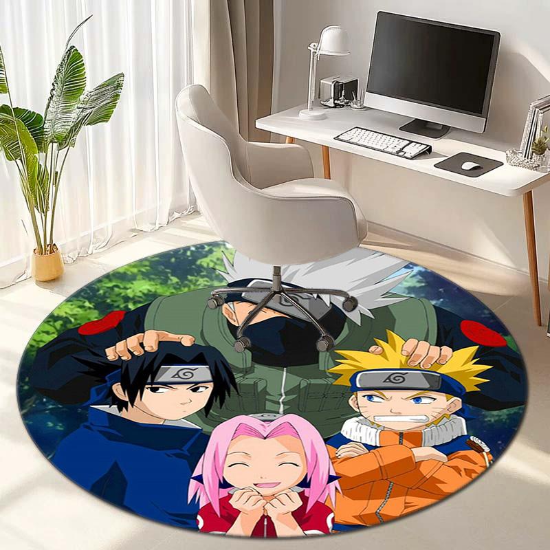 Famous cartoon NARUTO protagonist Uzumaki Naruto round carpet soft home decoration anti-slip door mat outdoor picnic mat carpet M1