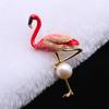 1Pc Attractive Bright Color Flamingo Modeling Brooch For Clothes Fittings