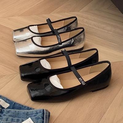 Женские балетки, модные туфли с квадратным носком, мягкие кожаные туфли без застежек, повседневные туфли, женские туфли Мэри Джейн, офисные туфли для работы, тонкие туфли