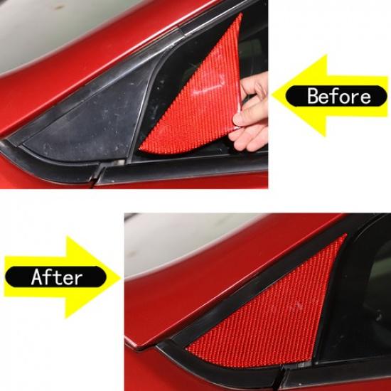 Red Carbon A-pillar Triangular Sticker Trim For Mitsubishi ECLIPSE 2006-2011