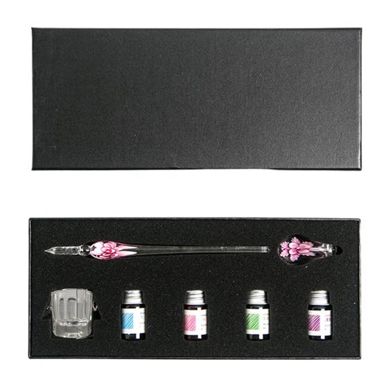 1 комплект перьевой ручки, цветочная ручка, конечная форма, гладкая ручка для письма, портативная хрустальная ручка с чернилами в подарок