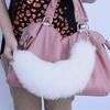 Charm Long Pendant Fluffy Fox Tail Fur Keychain Handbag Accessories Keyring Fashion Lovely 40cm