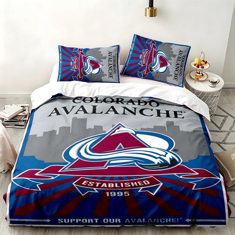Colorado Avalanche 3pc set Perfect for bedroom use Comfortable bedding set includes a duvet cover and two pillowcases Ideal birthday or Christmas gift