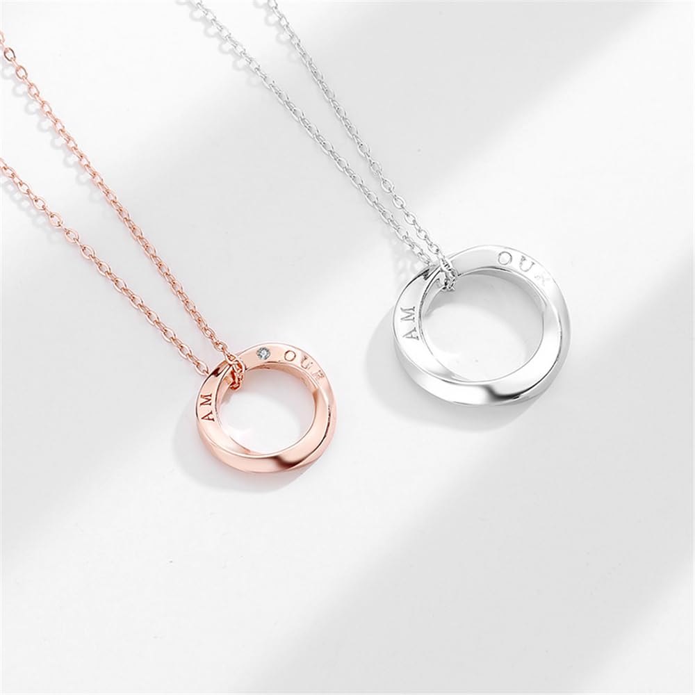 Парное ожерелье для взрослых Парное ожерелье Парное парное подарочное серебряное парное аксессуар Парное ожерелье Годовщина [kokoromilove]