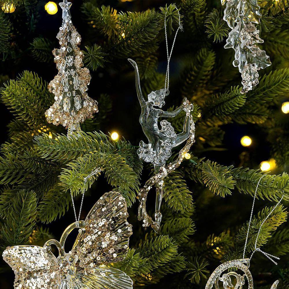 Acrylic Christmas Tree Ornaments DIY Crystal Hanging New Christmas Crystal Pendants Indoor Outdoor