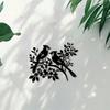 Железное Настенное Искусство Птица на Цветочной Ветке Декор для Дома и Сада Металлическая Скульптура