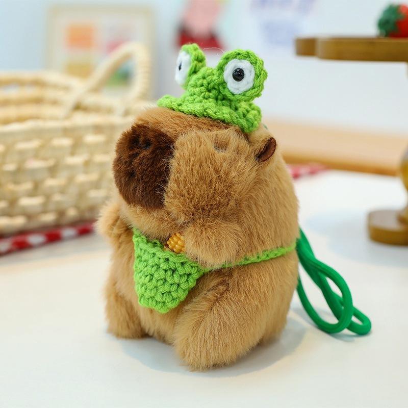 Плюшевые игрушки Куклы капибары Вязаная цветная веревка Подвесной брелок Кукла капибары Бара Капибара Подвесной