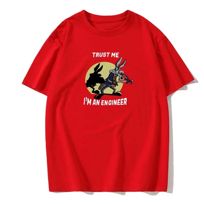 Футболка Trust Me Lm An Engineer Funny, мужская хлопковая футболка, повседневная модная популярная футболка европейского размера, классическая мужская одежда