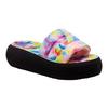 Womens/Ladies Splash Rainbow Tie Dye Flatform Sliders