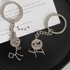 Забавный брелок для ключей Stickman для пары, симпатичная личность, забавная школьная сумка для школьников, кулон для подруги, подарок на день рождения