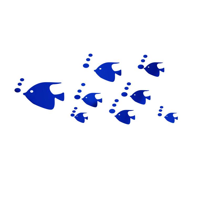 Рыбка-пузырь Океан Наклейка на стену Зеркало акриловое 3D Настенное искусство для детской комнаты и детского сада Самоклеящийся Съемный Декор