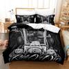 3D Printed Skull Head Bedding Set Halloween Themed Down Duvet Cover Pillowcases, 2/3 Pieces, Boys Room Horror Pattern Quilt Cover