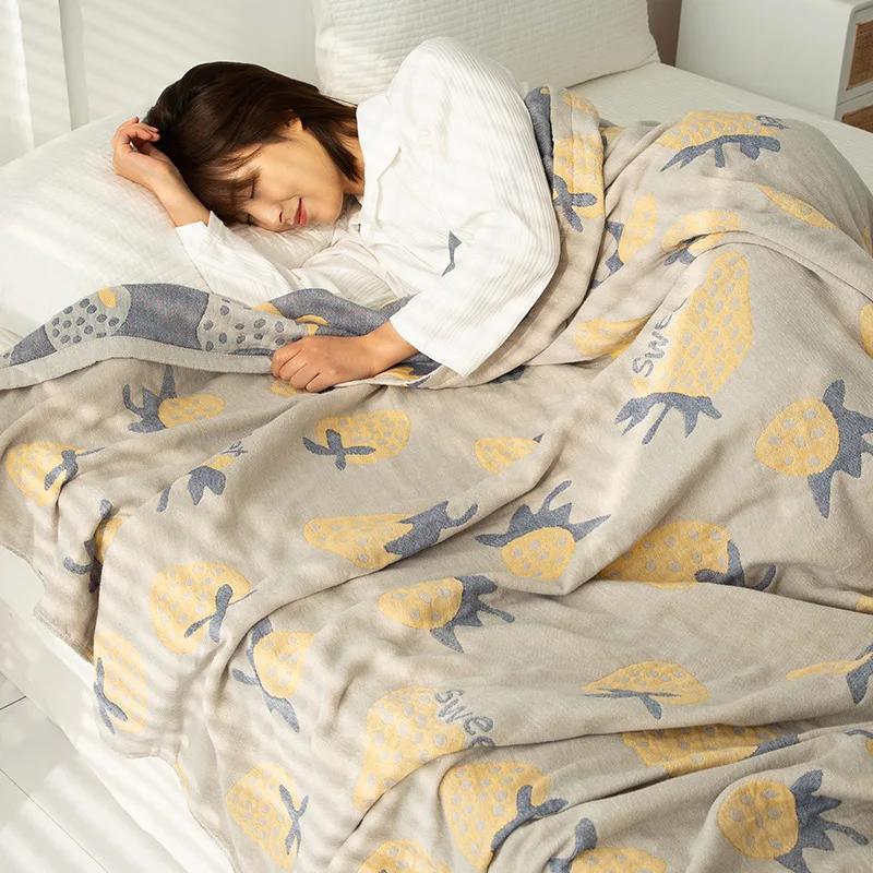 Новое двойное хлопковое одеяло для кроватей, марлевая простыня для дивана, одно крутое одеяло, мягкое дышащее удобное покрывало на кровать