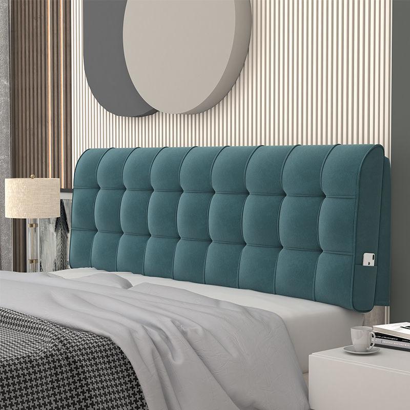 Съемный бархатный чехол для изголовья кровати размера King Queen, модная подушка для изголовья кровати с высокоэластичным губчатым наполнителем