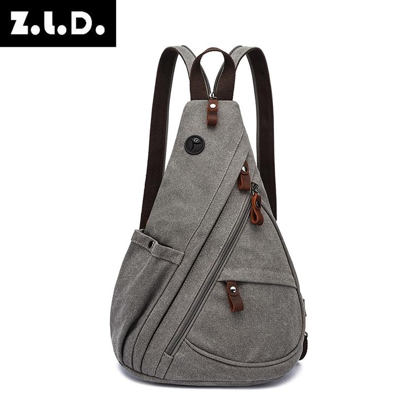 Canvas Sling Bag Convertible Crossbody Chest Bag Shoulder Backpack Daypack for Men Women Outdoor Sports Cycling Travel Hiking