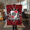 1PC Dragon Crest Custom Name Patterned Flannel Blanket Suitable For All Seasons For Home Decor Warmth And Comfort Gifts Holiday Present