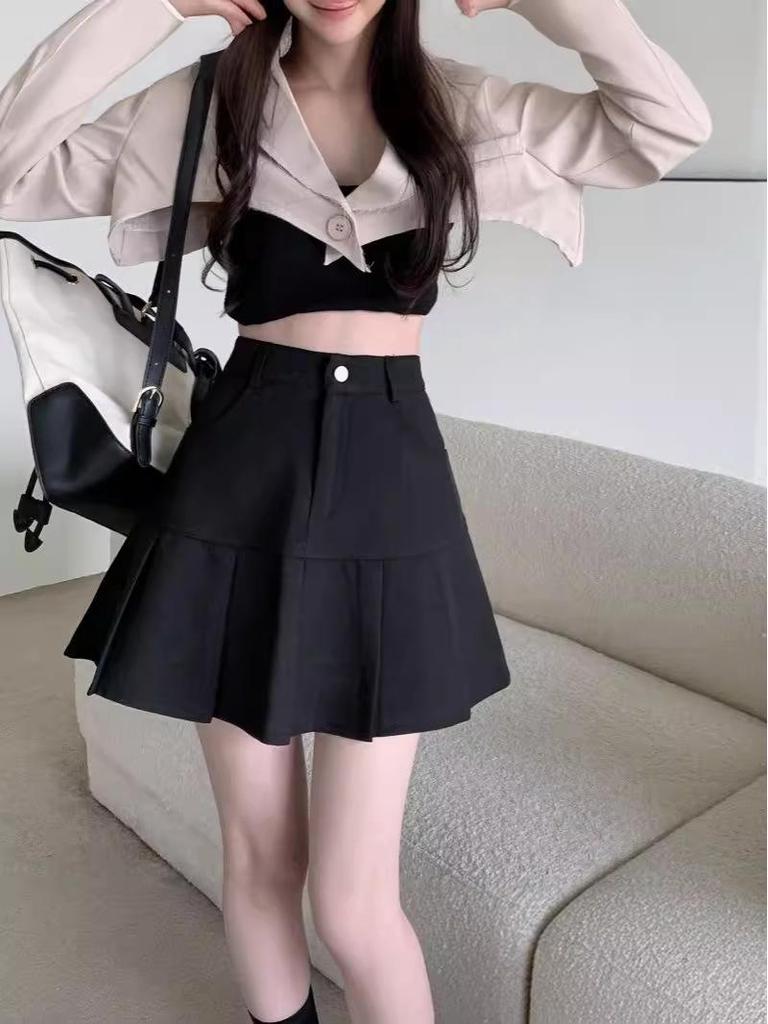 2024 Summer Women's Plus Size A-Line Fishtail Skirt with Pockets, Korean Style