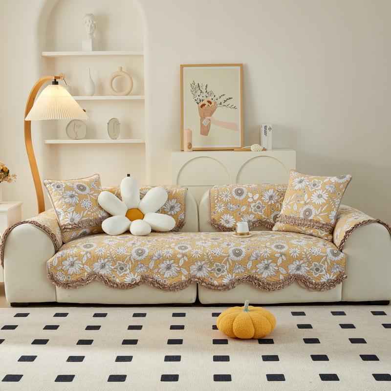 Подушка для дивана из хлопка, универсальная ткань для всех сезонов, нескользящая подушка для дивана, простой современный чехол для дивана из чистого хлопка, ткань для чехла