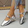 Spring Brand Designer Solf Leather Square Toe Buckle Strap Women Pumps Sandals Low Heels Party Dress Shoes