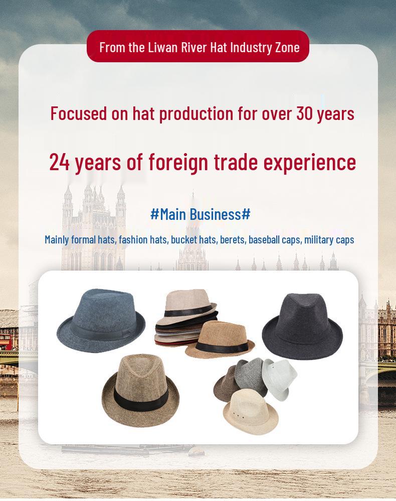 Персонализированная панама в британском стиле - Бумажная солома, Печать логотипа, Идеально для выступлений