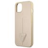 Etui do iPhone 13 mini Guess Saffiano Triangle Logo Beżowe