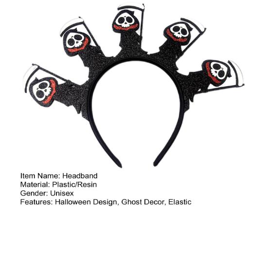 Halloween Headband Sparkling Ghost Decor Exquisite Crafted Hairband Decorative Effect Hair Hoop Hair Accessories